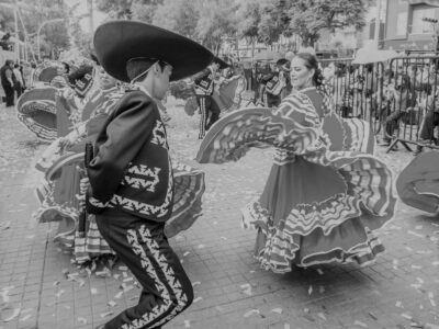 GUADALAJARA , MEXICO - AUG 28 : Participants in a parde during the 23rd International Mariachi & Charros festival in Guadalajara Mexico on August 28 , 2016.